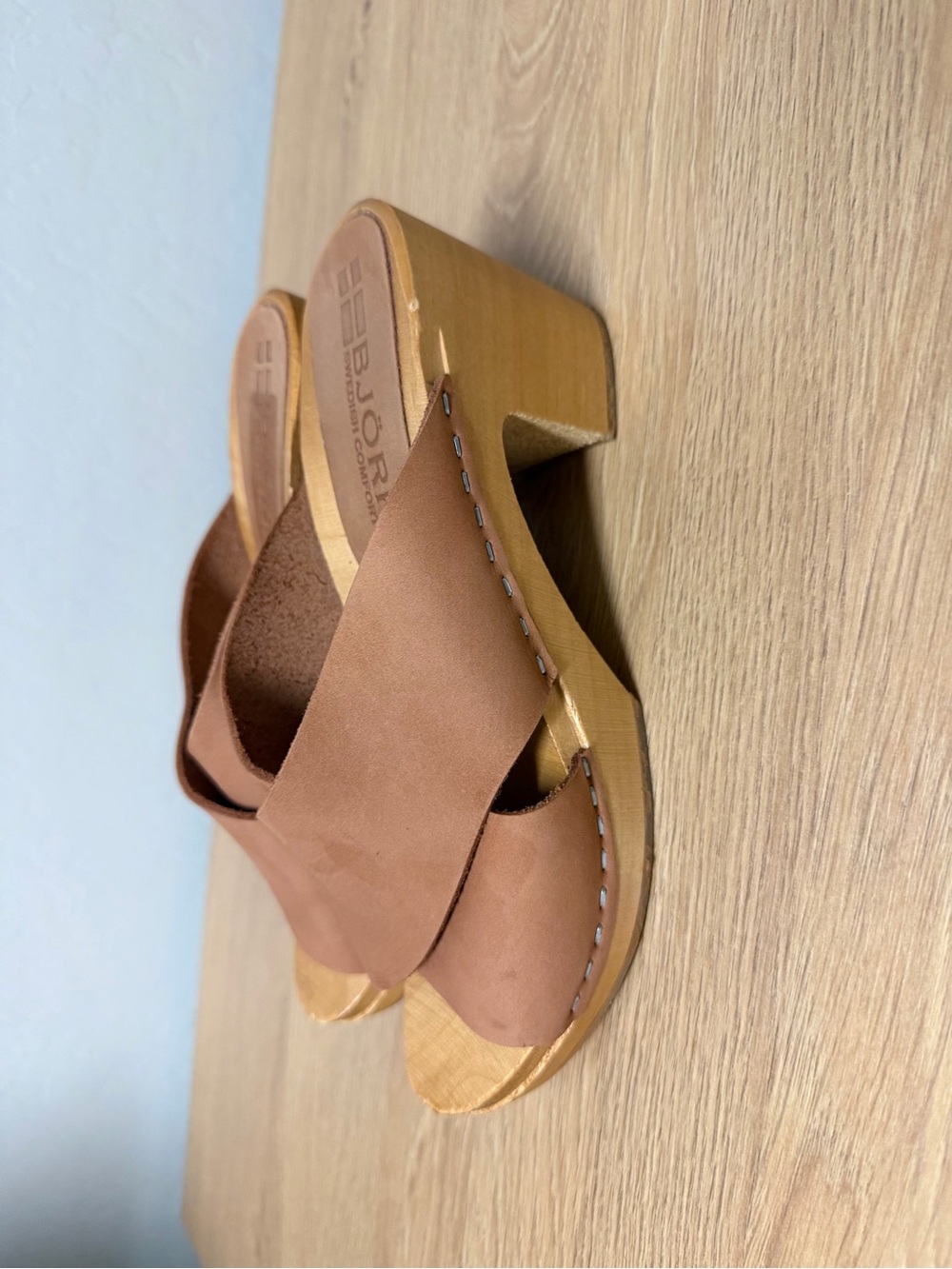 Bjork Rikke Swedish Wooden Clog Sandal - Size 38
